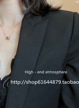 古丽微镶锆石镂空925银短项链