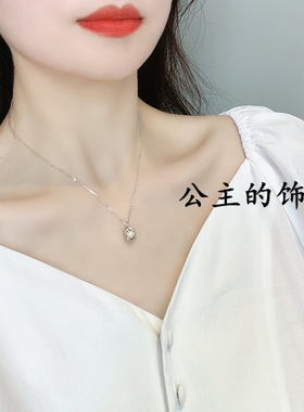 古丽简约珍珠925纯银锁骨链