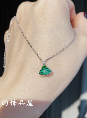 古丽 气质新中式迷你小裙子形扇形 通体925银饰 锁骨链短链