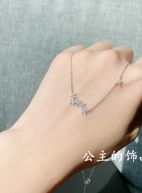 古丽镶锆石迷你925银短项链