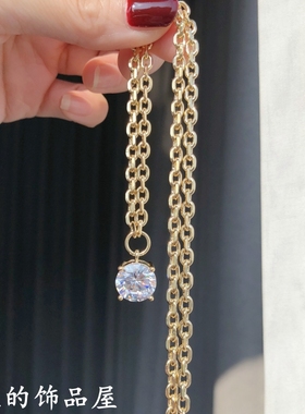 欧比雅比个性百搭大颗锆石短项链