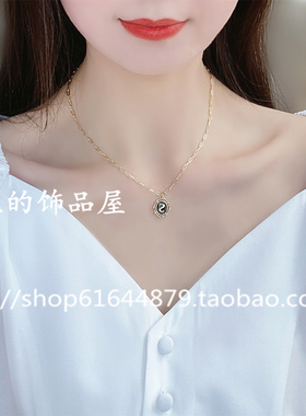 古丽时尚风吊坠925银短项链