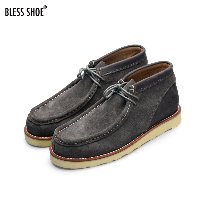 BLESS SHOE WALLABEE 20AW 手工制麂皮袋鼠鞋休闲马丁靴工装男靴 - 图2