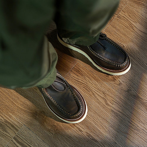 BLESS SHOE WALLABEE 固特异工艺真皮袋鼠鞋疯马牛皮工装靴男靴 - 图0