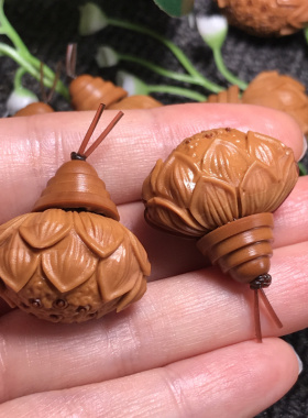 橄榄核九子莲花三通搭配手串佛头