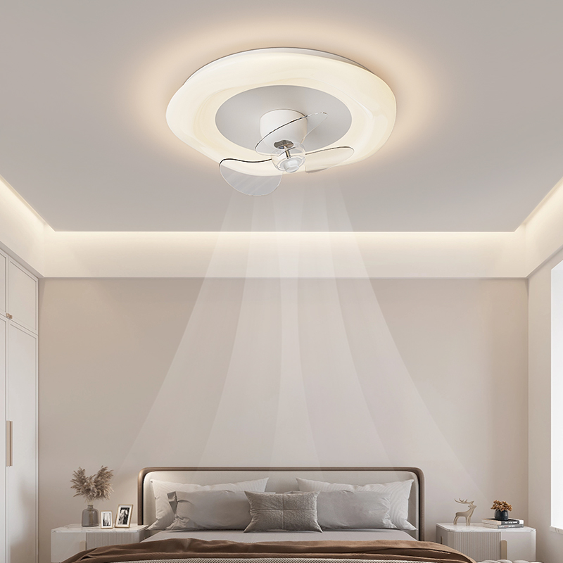 圆形风扇吸顶灯简约现代主卧室灯2024新款高级感创意奶油风书房灯 - 图0
