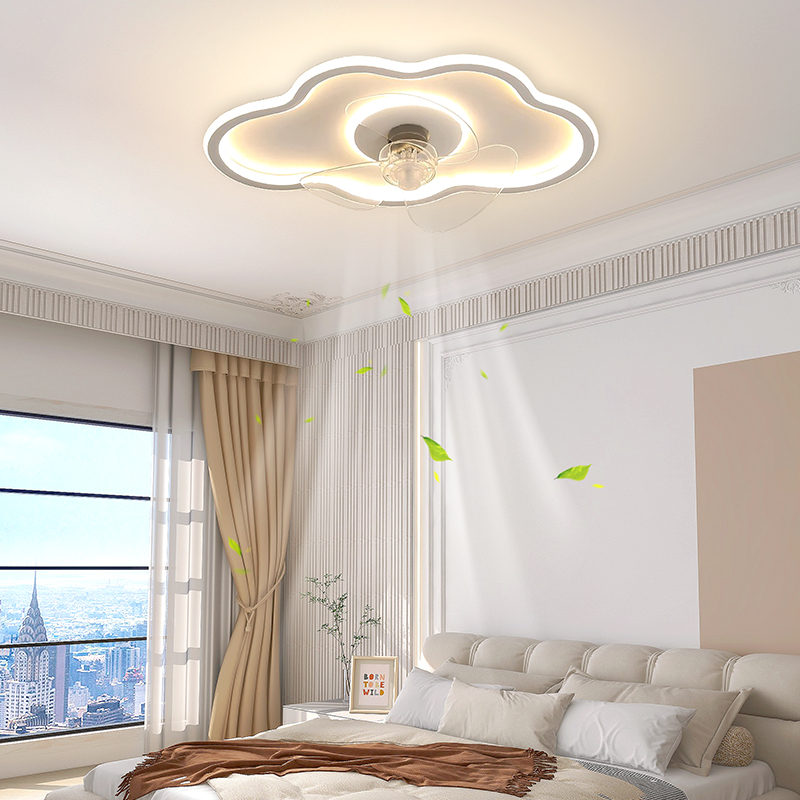云朵风扇吸顶灯现代简约轻奢风格主卧室灯具创意高级感大气房间灯 - 图0
