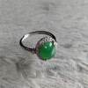 Myanmar A goods jade egg green 10/8.5/3mm