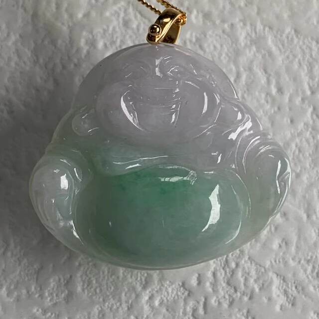Myanmar Jade Buddha Jade Pendant Green Floating Flowers Green Buddha Lord
