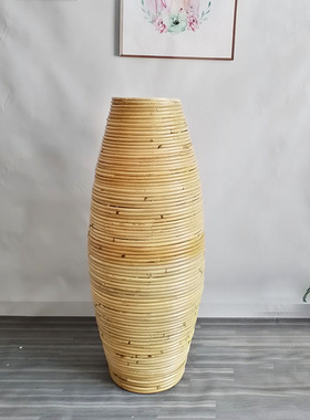 东南亚藤编落地花瓶编织橱窗防摔