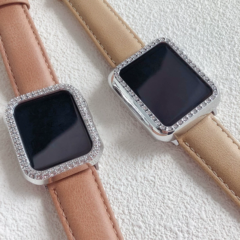 Защитный чехол-оболочка IWATCH8 противо-падения для Apple Watch 7 с высоким уровнем сенсора, женская электроплата с бриллиантом