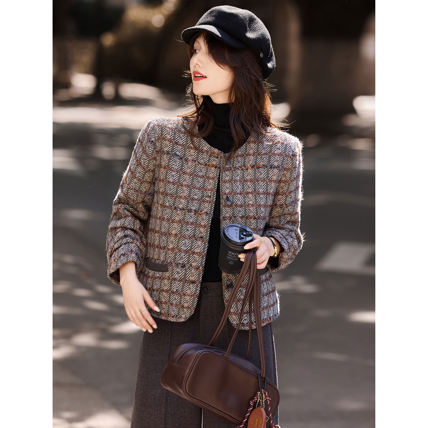 毛呢大衣外套阔腿裤套装女年冬季新款女两件套,淘宝优惠券,粉丝福利购,淘宝优惠卷