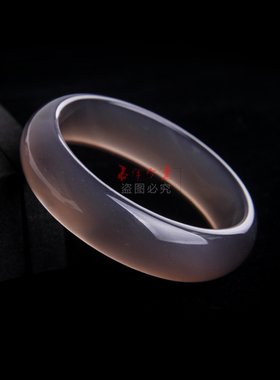 特价透明灰色中宽加厚玛瑙手镯