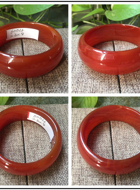 100%正品 纯天然巴西红玛瑙手镯 中宽加宽加厚款 精致红玉髓女款