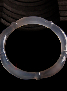 包邮天然白色绿色竹节手镯无瑕疵