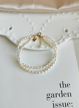 3-4mm双层叠戴天然淡水珍珠手链