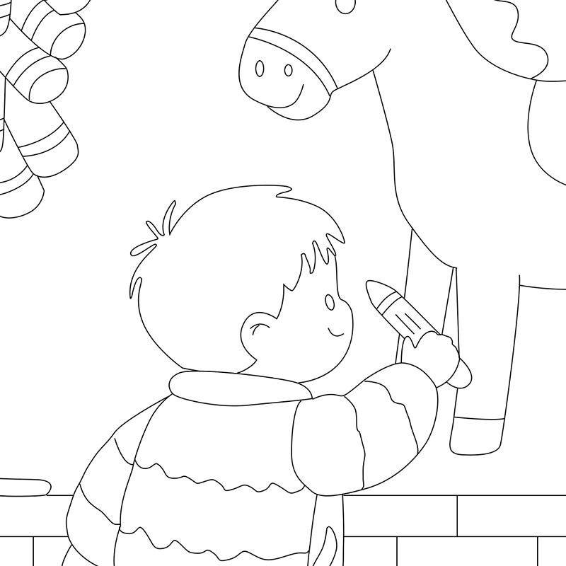 骏马迎春主题画手抄报模板庆元旦迎新年马年大吉电子版线稿970,淘宝优惠券,粉丝福利购,淘宝优惠卷