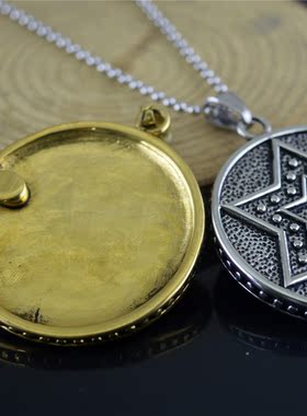 日韩版六芒星复古个性圆形吊坠项坠男女短款锁骨项链首饰品STN793