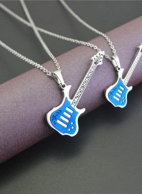 永恒吉他男女款朋克风音乐项链