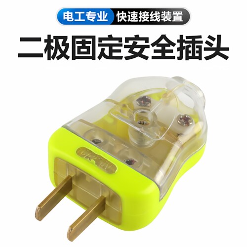 10只装2脚二极3孔插头10A两脚插头电线二脚二极单相插头二项插头 - 图1