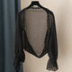 Chiffon cardigan trumpet sleeve ເປືອກຫຸ້ມນອກຂະຫນາດນ້ອຍ