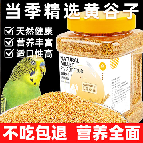 新黄谷子带壳小米虎皮鹦鹉鸟粮饲料食物牡丹玄凤的鸟食专用粮零食-图1