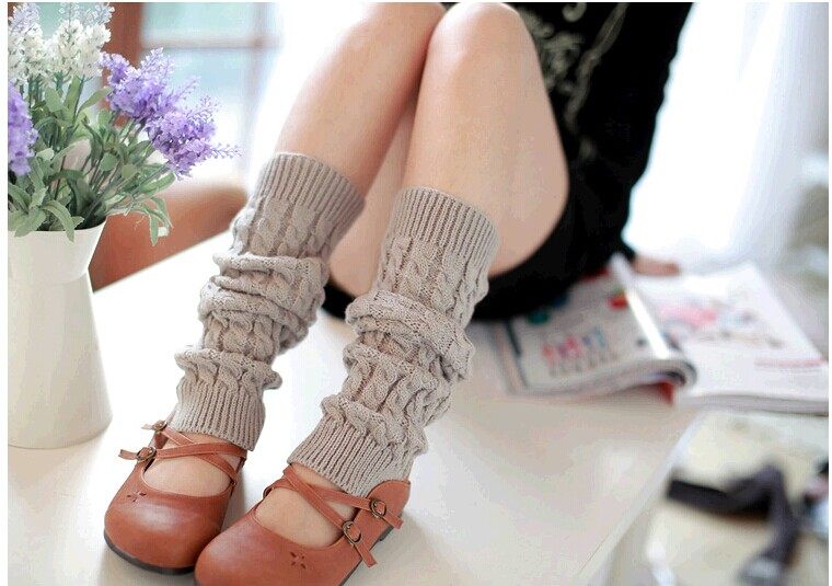 韩国版堆堆袜过膝毛线保暖配靴羊绒脚套显瘦美腿袜长高筒学生袜套,淘宝优惠券,粉丝福利购,淘宝优惠卷