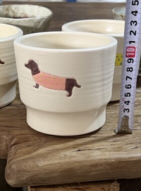 景德镇动物花盆创意腊肠狗狗花器多肉球兰蕨类阳台装饰摆件庭院