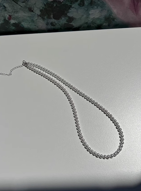 兰溪珍珠清冷莹白澳白色水晶珍珠纯银项链叠戴高级感气质锁骨链女