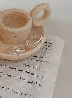 持恒S925纯银双层开口戒指女2025年新款ins潮食指戒小众轻奢指环