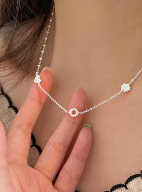 持恒S925纯银面包脑袋项链女2024年夏季新款轻奢气质ins潮锁骨链