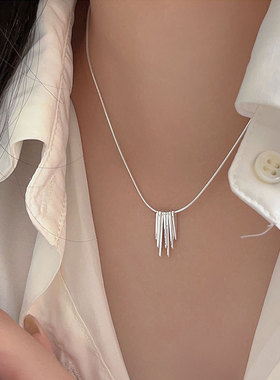 持恒s925纯银简约蛇骨流苏麦穗项链女韩国档口货新款网红爆款颈链