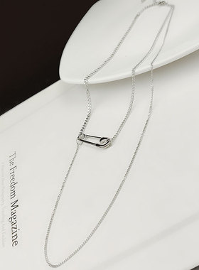 钛钢别针装饰项链女短款毛衣链