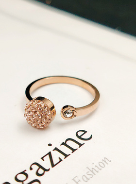 钛钢旋转食指环戒指女insins潮