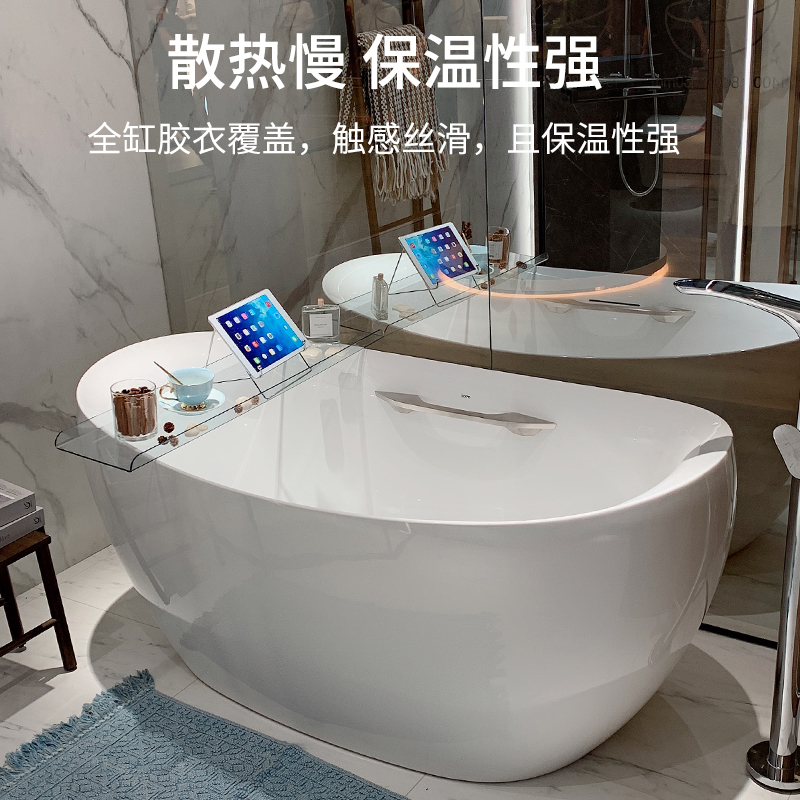 TOTO浴缸家用晶雅石贵妃浴缸PJY1614/1814HPW1.6米/1.8米 - 图1