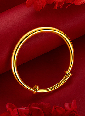 镀金实心加重推拉圆棍手镯