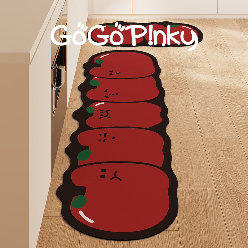 创意可爱卡通家用厨房地垫地毯吸水吸油防滑脚垫子易打理长条门垫,淘宝优惠券,粉丝福利购,淘宝优惠卷