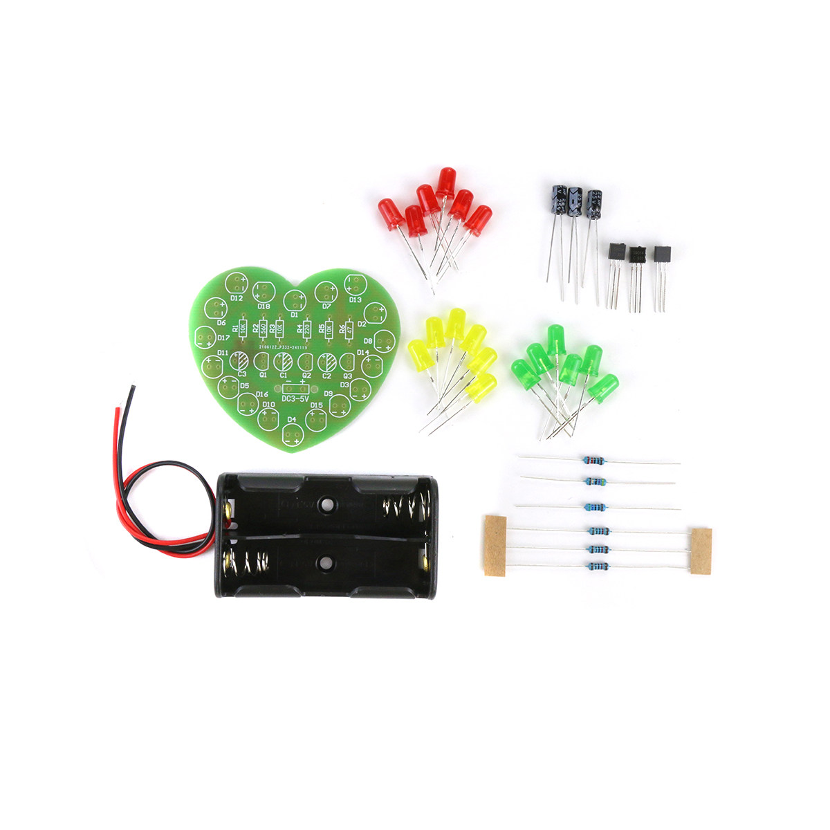 (散件)桃心循环闪烁灯套件 心形LED爱心板 电子焊接学习实训制作,淘宝优惠券,粉丝福利购,淘宝优惠卷