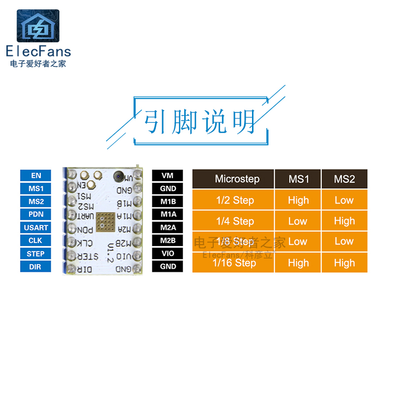 TMC2208 V1.2单轴步进电机马达驱动板模块 256细分 3D打印机配件 - 图0