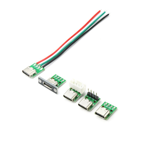 TYPE-C母座转直插DIP-4P转接板2.54mm测试板USB-C电源数据线模块 - 图3