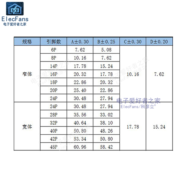 (10个) 14P方孔直插IC插座DIP-14脚芯片底座电子集成电路线路板座