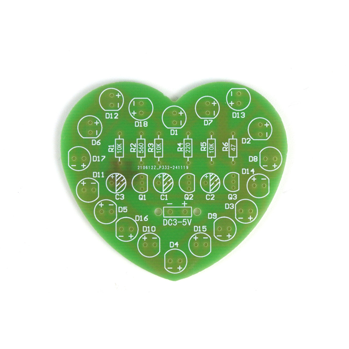 (散件)桃心循环闪烁灯套件 心形LED爱心板 电子焊接学习实训制作,淘宝优惠券,粉丝福利购,淘宝优惠卷