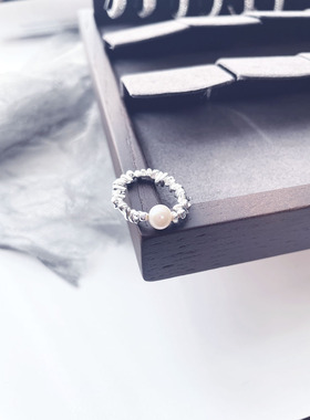 ZHAZHA韩国新款时髦气质个性精致甜美925银重工大气弹力戒指指环