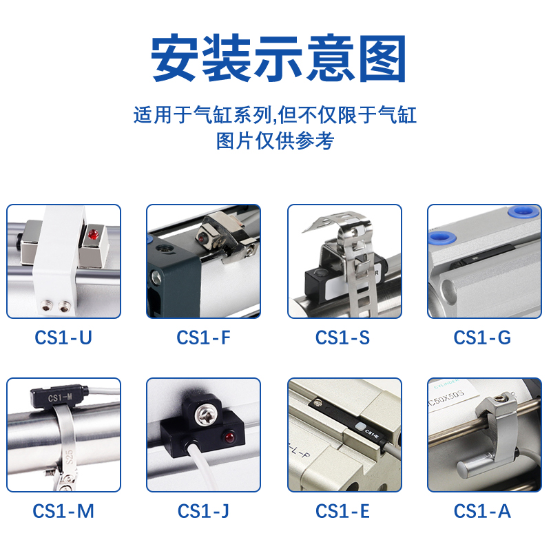 亚德客型感应气动磁性开关CS1-J/G/E/H/A/U/F/S/M-020/16/32/25-图1