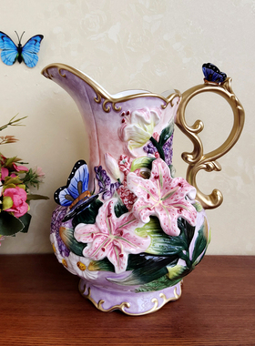 Functionart陶瓷三色堇花瓶