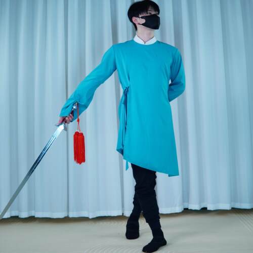男款古典舞身韵剑舞舞蹈服装北舞上戏课堂组合练习服艺考表演服装 - 图3