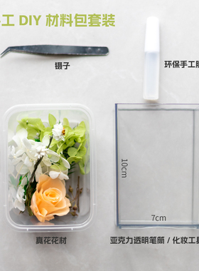 亲子团建真花装饰笔筒办公桌摆件