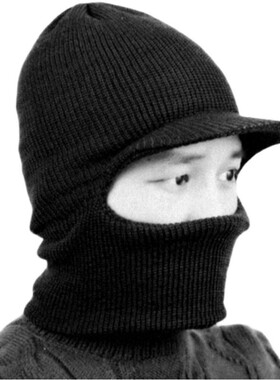 清仓男女带帽檐针织露脸老虎帽