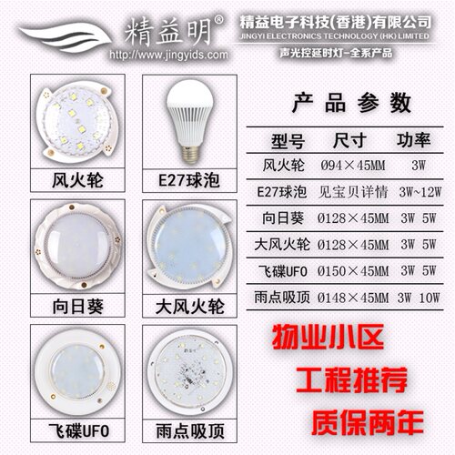 led声光控灯过道开关灯泡走廊楼道楼梯人体感应灯物业家用声控灯 - 图2