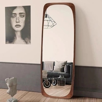 American retro full body mirror-wearing floor mirror solid wood home wall-mounted Xuanguan mirror hanging wall body mirror